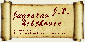 Jugoslav Miljković vizit kartica